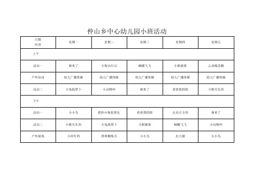 仲山乡中心幼儿园小班活动
