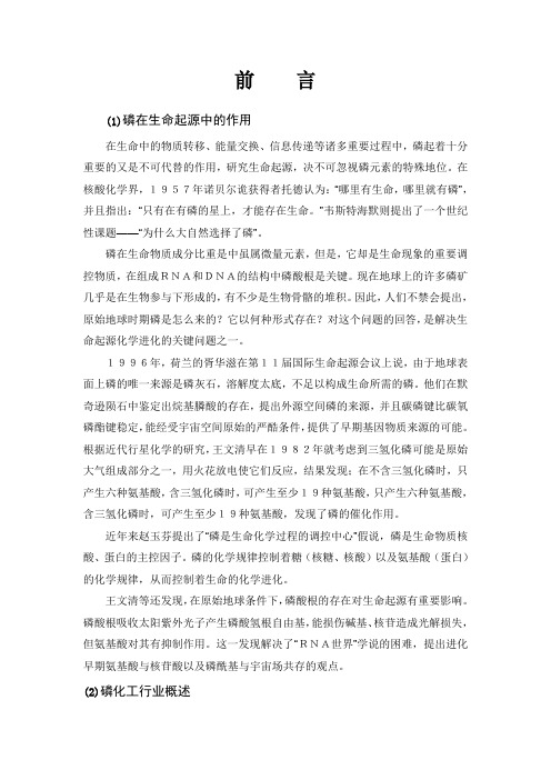 年产26万吨磷酸装置工艺设计_毕业设计