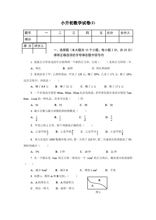 (昆明市)小升初模拟试题12套