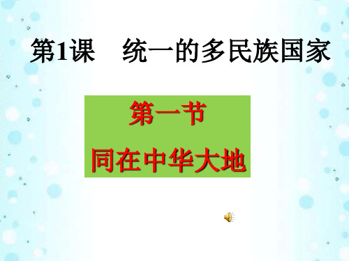 鲁人版九年级上学期道德与法治：1.1同在中华大地 课件(共14张PPT)