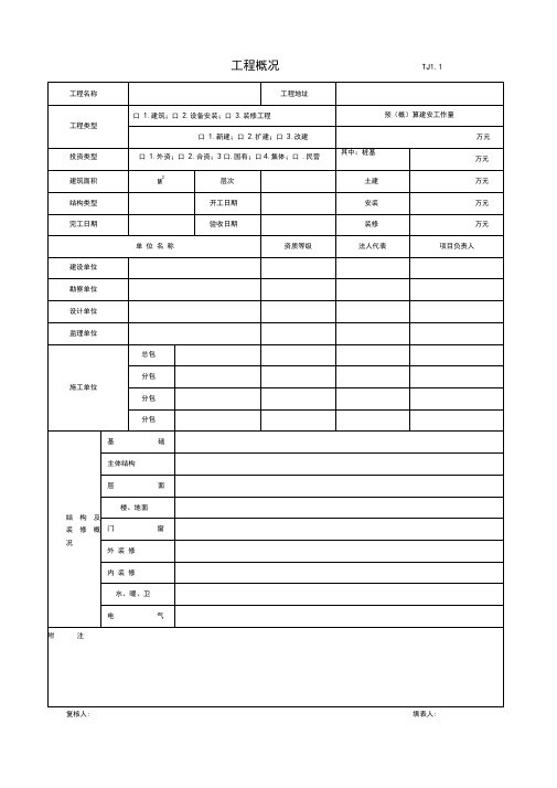(建筑工程制度及套表)江苏省土建全套资料表格