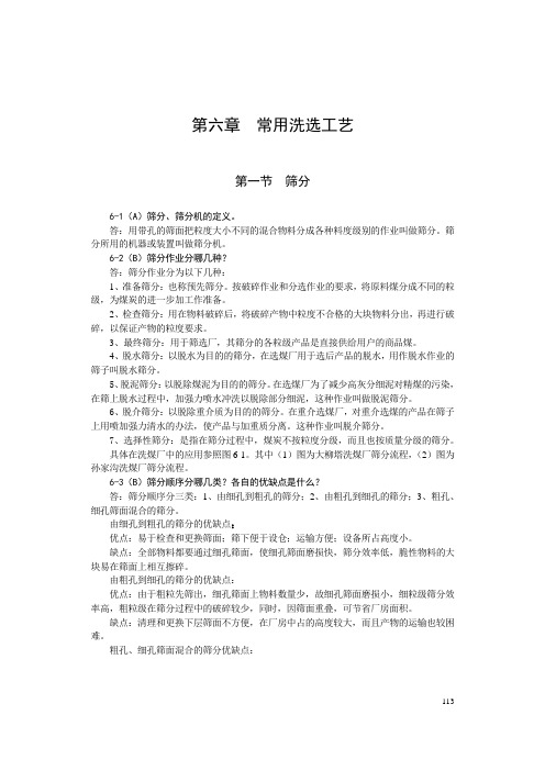 第六章常用洗选工艺