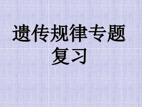 2020年高考生物 遗传规律专题复习课件 新人教版