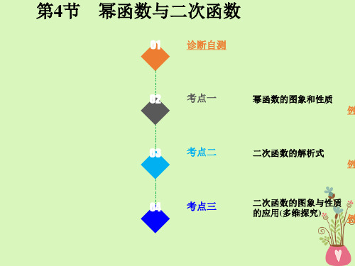 精选课件-2020版高考数学一轮总复习第二章函数概念与基本初等函数Ⅰ第4节幂函数与二次函数课件