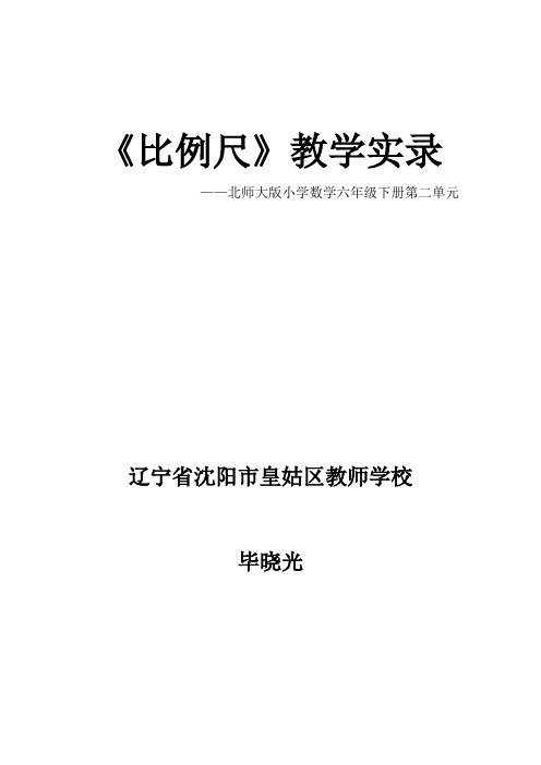 沈阳毕晓光比例尺教学实录