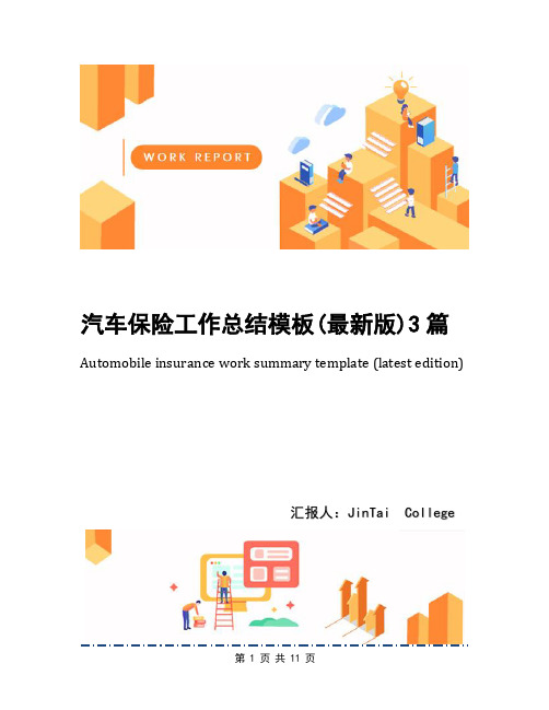 汽车保险工作总结模板(最新版)3篇