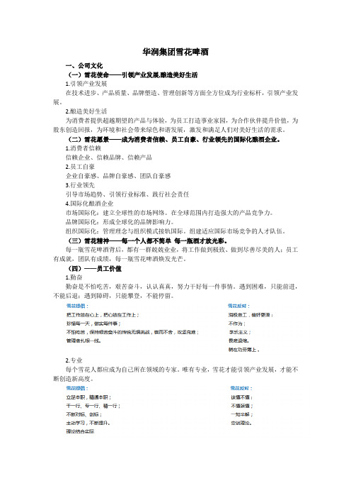 华润集团雪花啤酒资料
