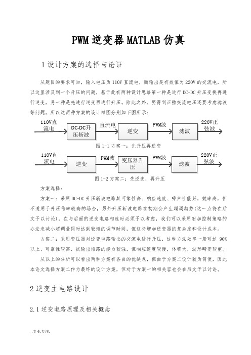 PWM逆变器Matlab仿真设计