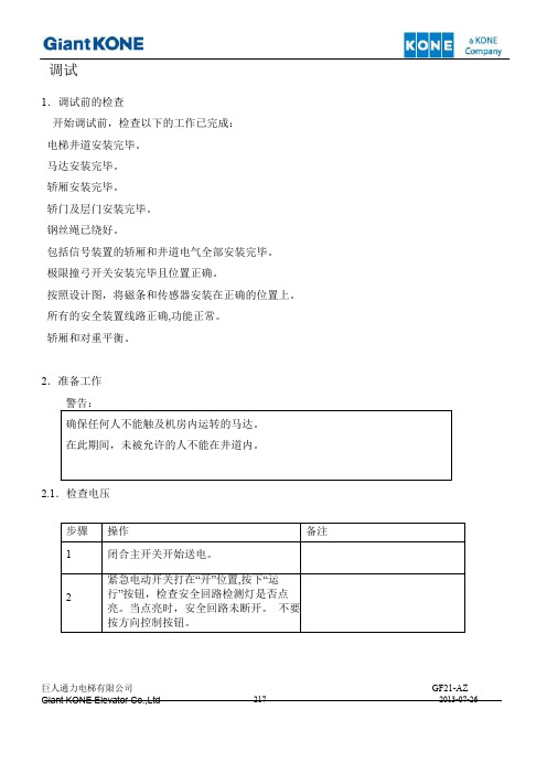 gf21货梯调试资料