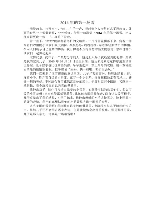 2014年的第一场雪