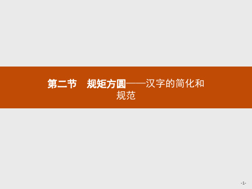 2018-2019学年高中语文人教版选修《语言文字应用》课件：3.2规矩方圆——汉字的简化和规范