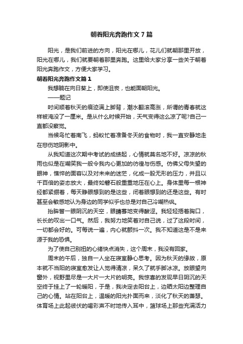 朝着阳光奔跑作文7篇