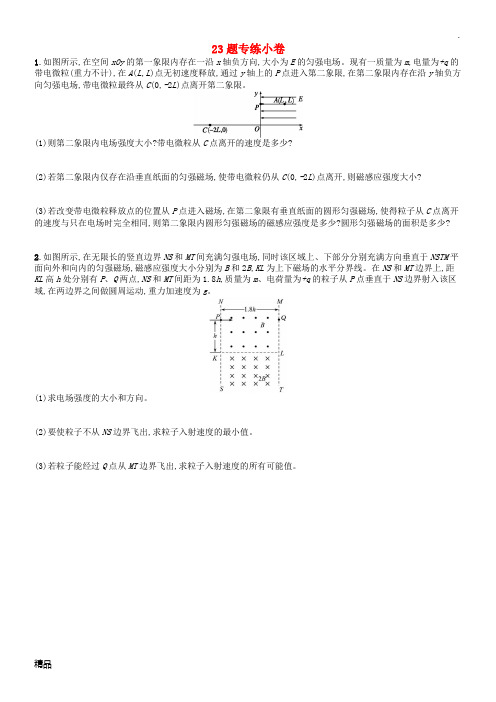 (浙江专用)2019版高考物理大二轮复习优选习题 23题专练小卷