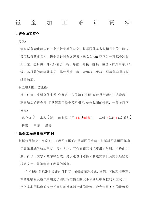 钣金加工工艺培训资料