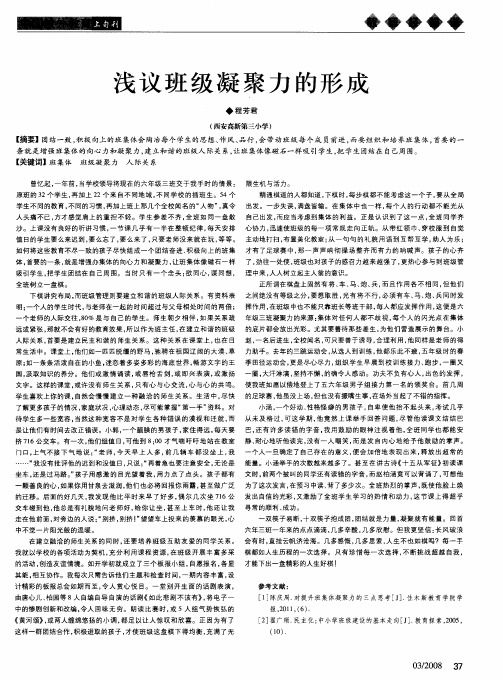 浅议班级凝聚力的形成