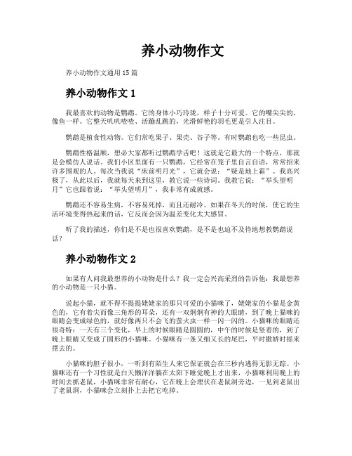 养小动物作文
