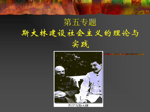 第五专题斯大林建设社会主义的理论与实践