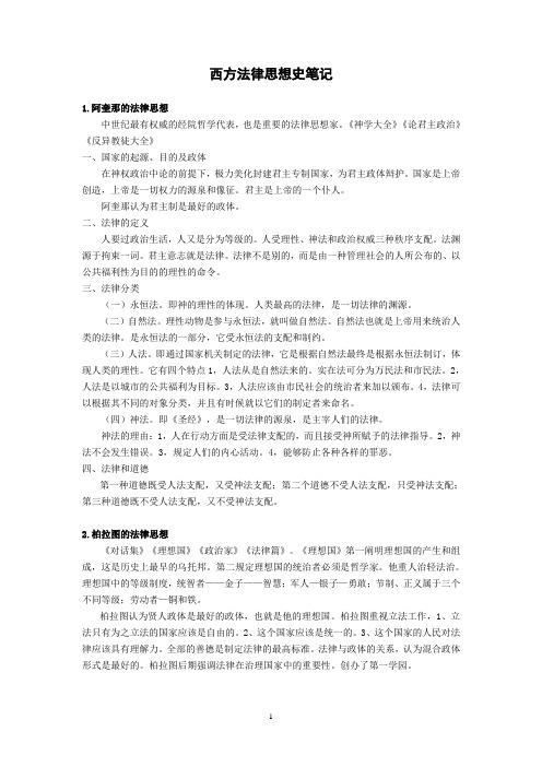 西方法律思想史：笔记整理自考法律串讲