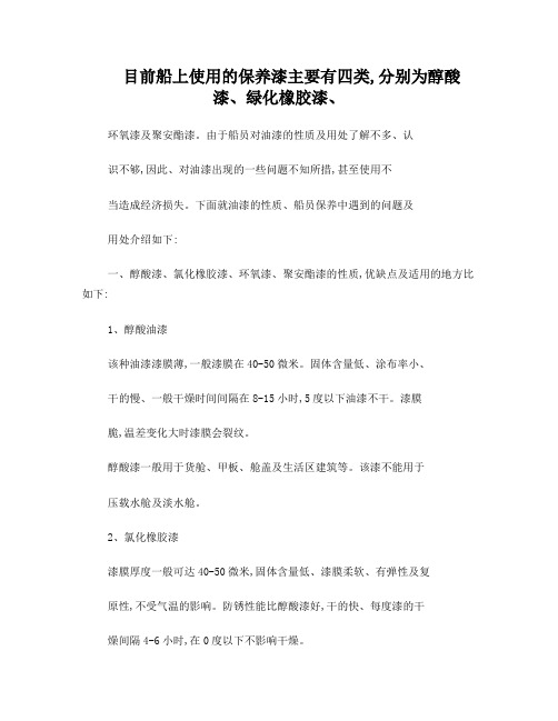 船用油漆介绍
