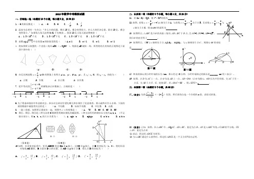 2013年数学中考模拟试题试题及答案