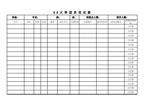 团员统计表初始模板