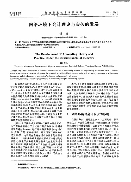 网络环境下会计理论与实务的发展