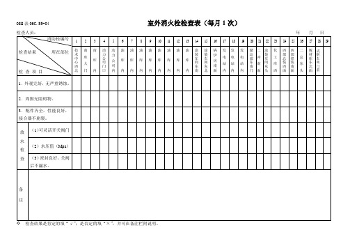 室外消火栓检查表