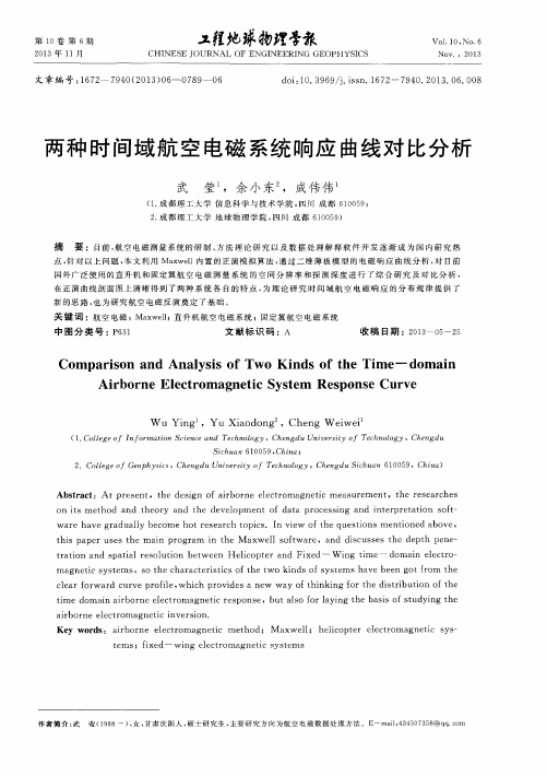 两种时间域航空电磁系统响应曲线对比分析