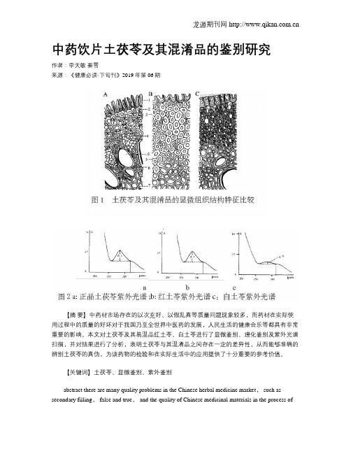 中药饮片土茯苓及其混淆品的鉴别研究