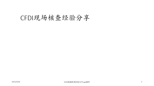 CFDI现场核查经验分享 ppt课件