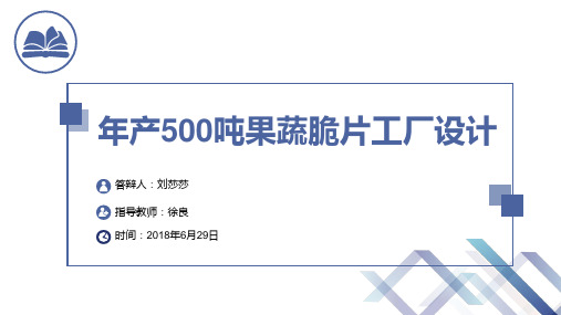 年产500吨果蔬脆片工厂设计 PPT