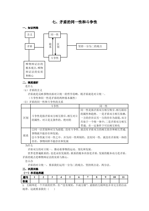 矛盾的同一性和斗争性
