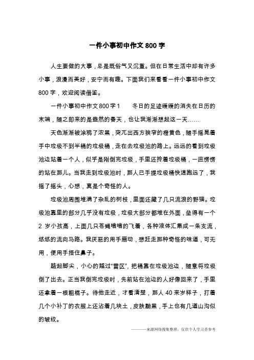 一件小事初中作文800字