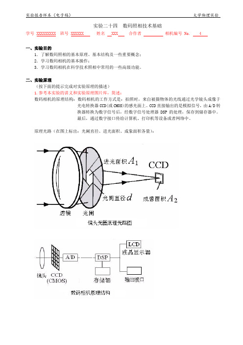 哈工大 大物实验 数码照相
