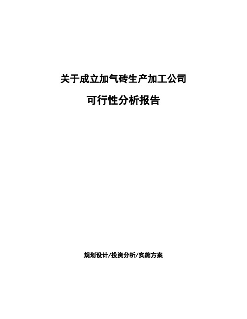 气凝胶生产加工项目可行性研究报告