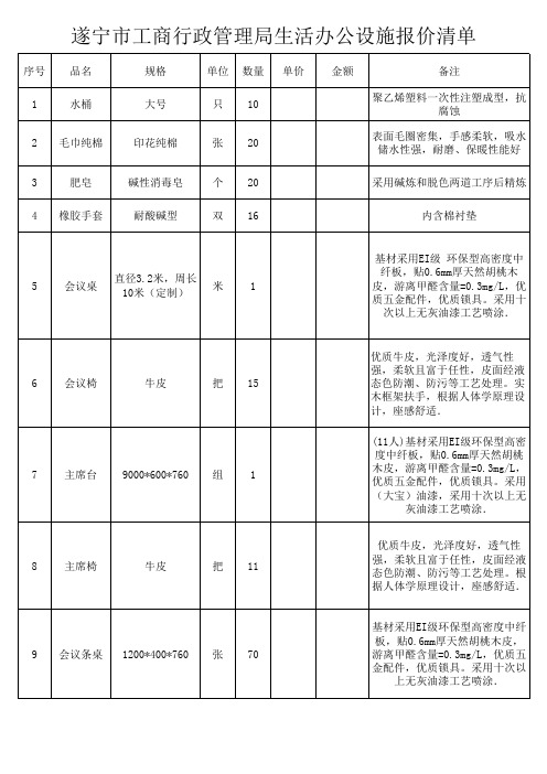 会议室采购清单xls - 中国·遂宁