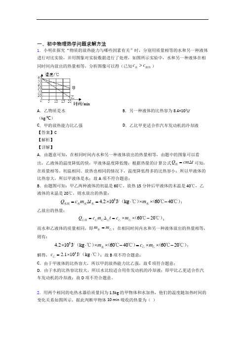 中考物理专题《热学问题求解方法》综合检测试卷含详细答案