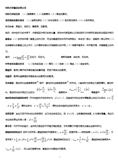 材料力学公式总结大全