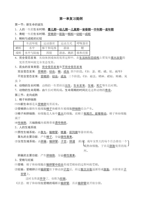 【免费下载】浙教版七年级下科学第一章复习提纲