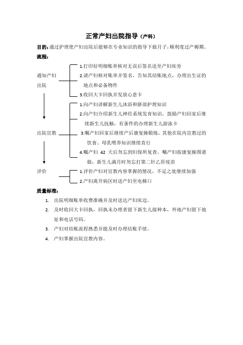 正常产妇出院指导(产科)