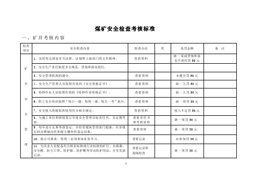 煤矿安全现状检查表