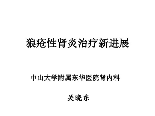 狼疮性肾炎治疗新进展