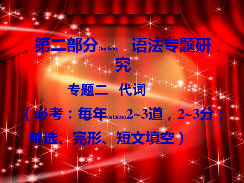 中考英语第二部分语法专题研究专题二代词命题点1人称代词、物主代词与反身代词