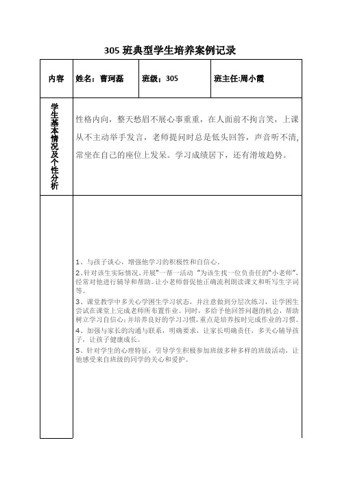 典型案例记录表(黄锦龙)