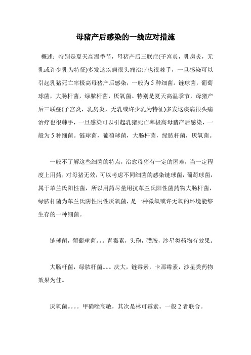 母猪产后感染的一线应对措施.doc