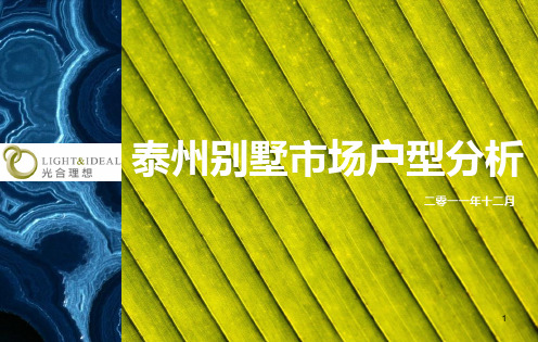 泰州别墅市场户型分析ppt课件