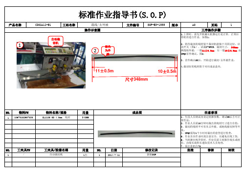 USB成品线材(标准工时分析表,产线布置,作业指导书SOP)