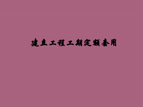 建设工程工期定额套用.-ppt课件