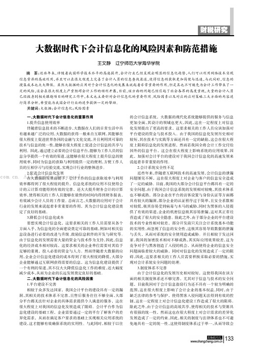 大数据时代下会计信息化的风险因素和防范措施