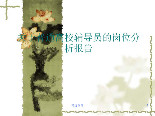 关于普通高校辅导员的岗位分析报告ppt课件